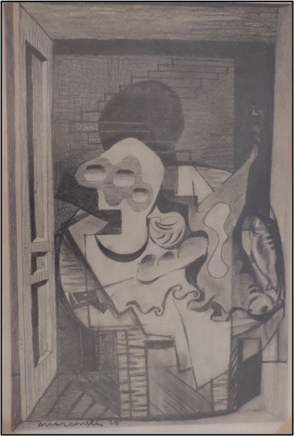 Louis MARCOUSSIS - Preparatory drawing for the painting &quot;Anvers&quot; | MasterArt